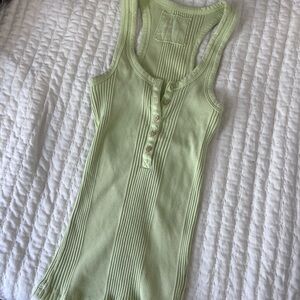 Aerie Light Green Ribbed Tank Top